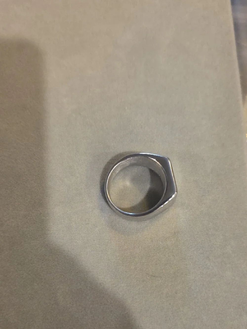 Men's Silver Square Signet Ring - Unbranded